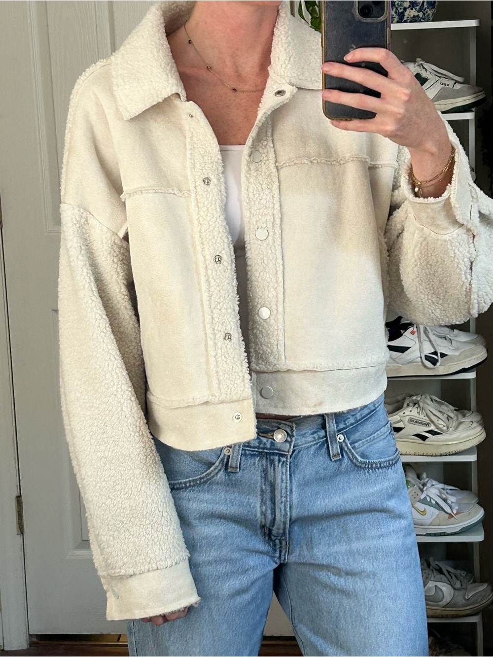 12th Tribe Cream Teddy Sherpa Jacket